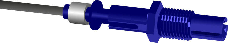 Bulkhead and connector, blue